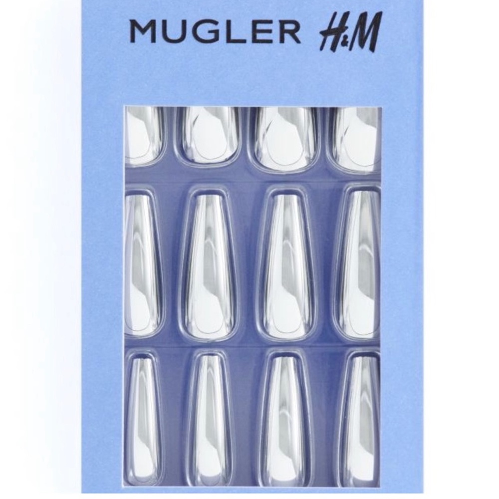 Mugler X H&M Coffin-shaped Press-on Nails Silver-colored